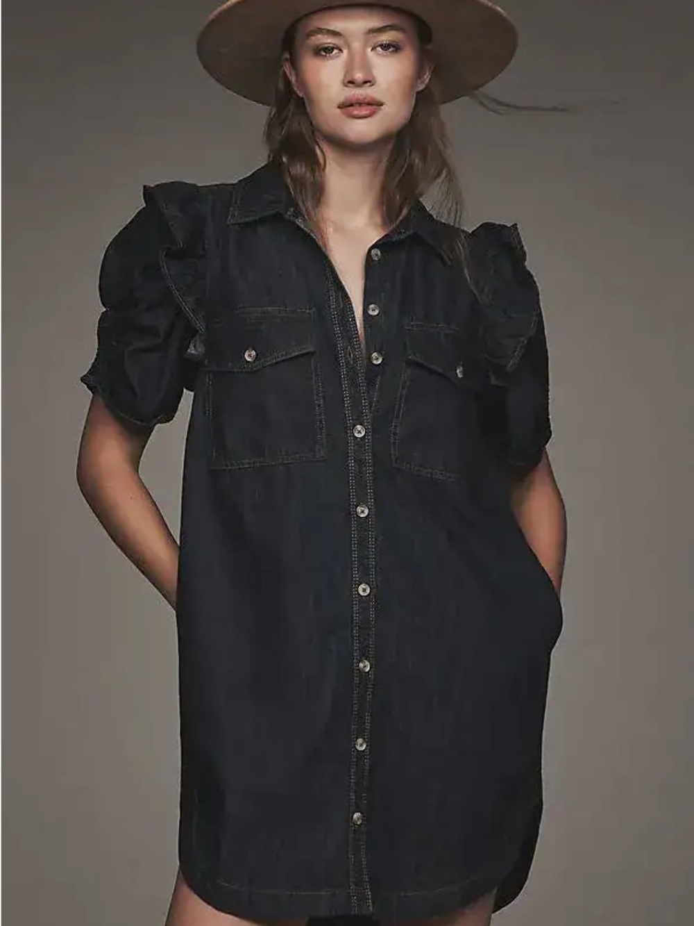 Pilcro Ozzi Ruffle-Sleeve Shirt